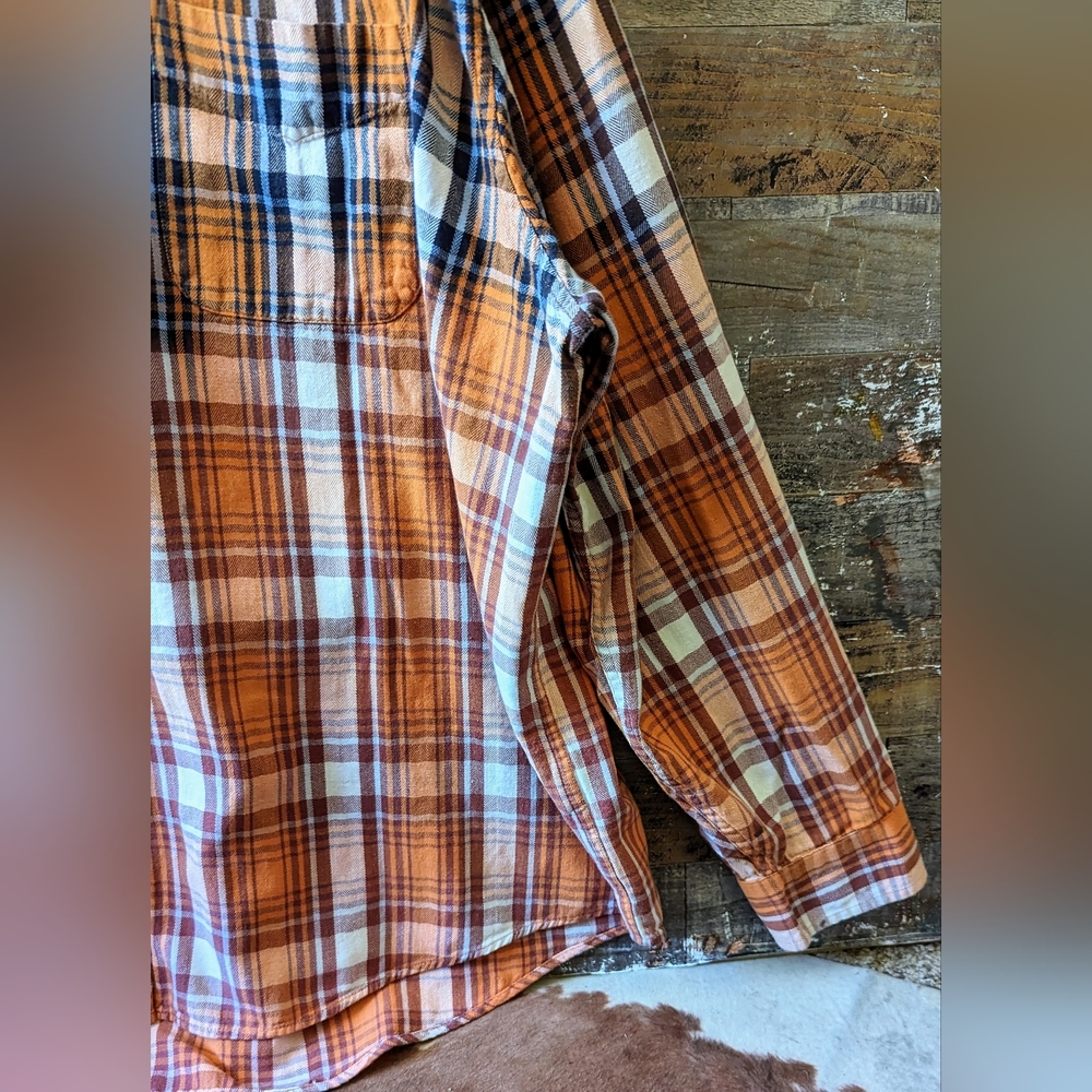 Miami Dolphins Upcycled Handcrafted Dip Dyed Bleached Flannel Shirt - Picture 13 of 13
